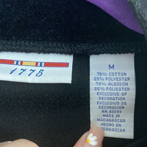 1775- black velvet zip up sweater- Size Medium - Picture 4 of 7